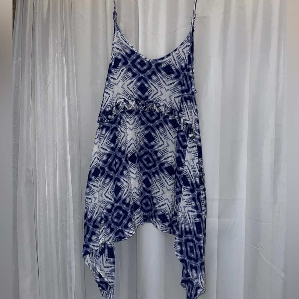 Billabong Designer’s Closet Women’s Medium Tank Top Tunic, cut-out, blue